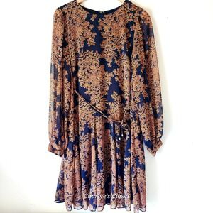 Tommy Hilfiger‎ Dress Size 10 Floral Print Long Sleeve Sheer Party